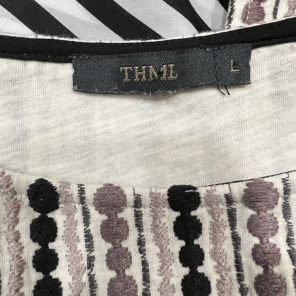 THML Black and White Embellished Sleeveless Tank Top - Picture 5 of 5